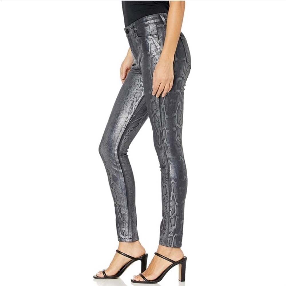 WILLIAM RAST sculpted high rise skinny snakeskin